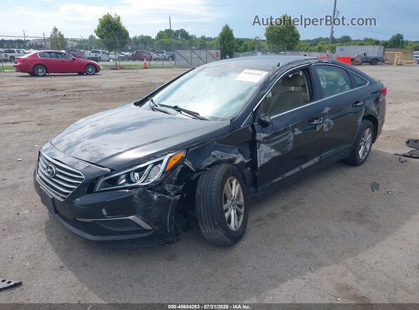 5NPE24AF9HH595634 2017 HYUNDAI SONATA Black Передня ліва чверть