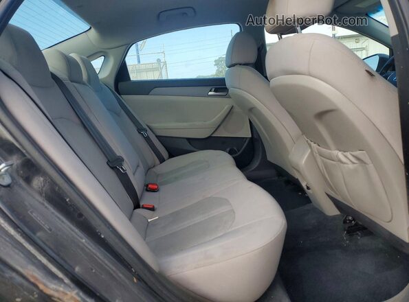 5NPE24AF9JH613684 2018 HYUNDAI SONATA Black უკანა სავარძლების ხედი