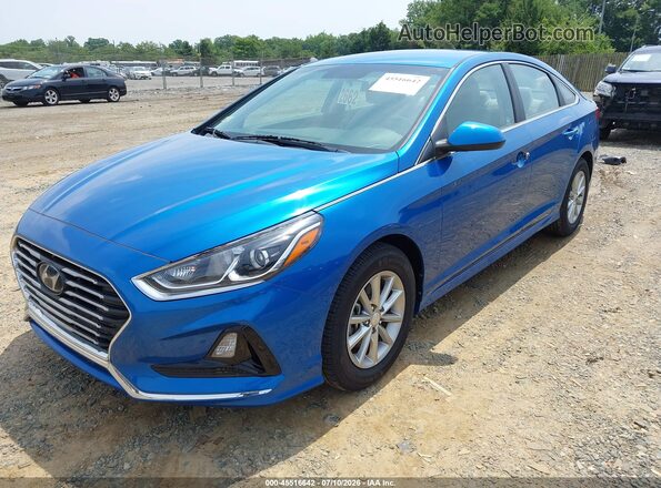 5NPE24AF9JH654963 2018 HYUNDAI SONATA Blue Передня ліва чверть