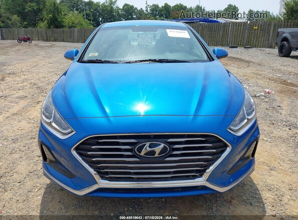 5NPE24AF9JH654963 2018 HYUNDAI SONATA Blue Вид спереду