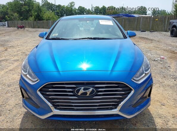 5NPE24AF9JH654963 2018 HYUNDAI SONATA Blue Вид щитка приладів