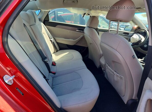 5NPE24AF9KH794903 2019 HYUNDAI SONATA Red Rear seats view