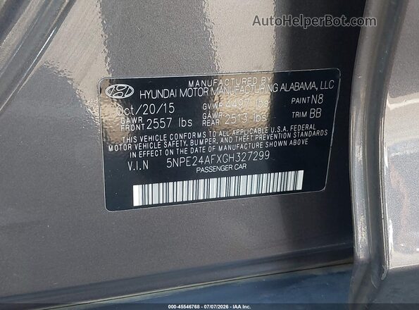 5NPE24AFXGH327299 2016 HYUNDAI SONATA Brown Widok komory silnika