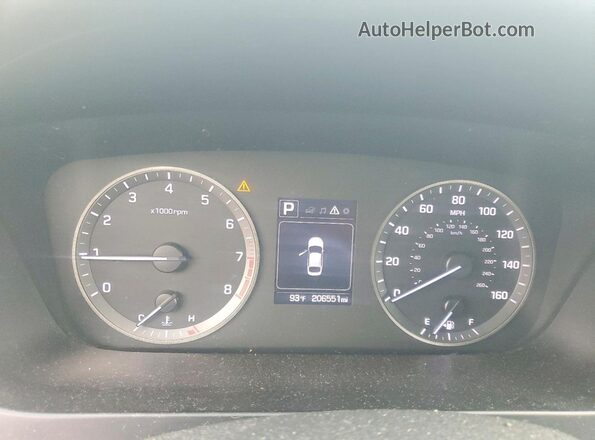 5NPE24AFXGH357144 2016 HYUNDAI SONATA Синий Вид щитка приборов