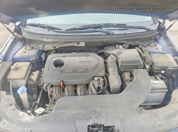 5NPE24AFXGH357144 2016 HYUNDAI SONATA Синий Вид задней части салона
