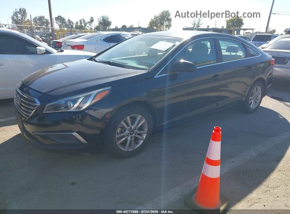 5NPE24AFXGH398230 2016 HYUNDAI SONATA Black Передня ліва чверть