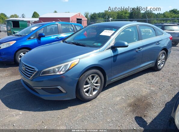 5NPE24AFXGH424714 2016 HYUNDAI SONATA Blue Vista tres cuartos delantera izquierda