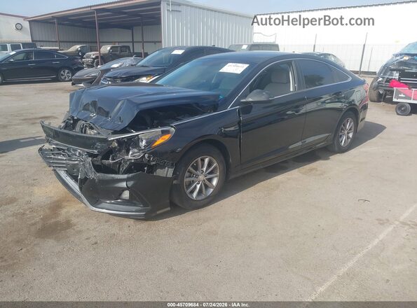 5NPE24AFXJH597866 2018 HYUNDAI SONATA Black Vista tres cuartos delantera izquierda
