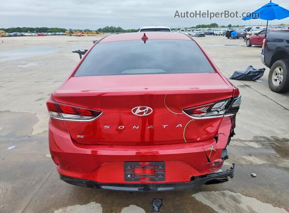 5NPE24AFXKH732703 2019 HYUNDAI SONATA Red Widok z tyłu