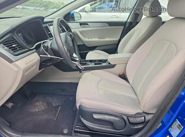5NPE24AFXKH735083 2019 HYUNDAI SONATA Blue Vista interior delantera
