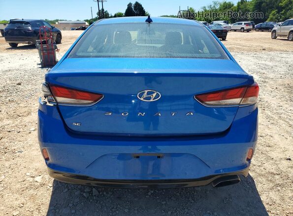 5NPE24AFXKH770447 2019 HYUNDAI SONATA Blue Вид ззаду