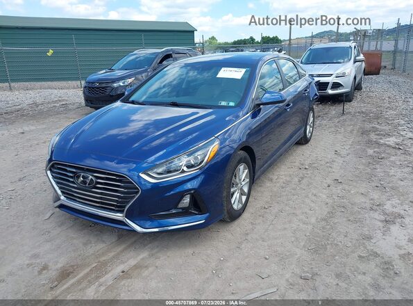 5NPE24AFXKH786681 2019 HYUNDAI SONATA Blue Առջևի ձախ երեք քառորդ տեսարան