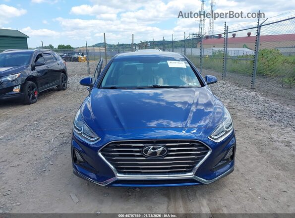 5NPE24AFXKH786681 2019 HYUNDAI SONATA Blue Սալոնի հետևի տեսք