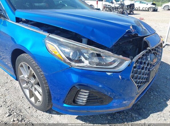 5NPE34AB2JH637349 2018 HYUNDAI SONATA Blue წინა ხედი