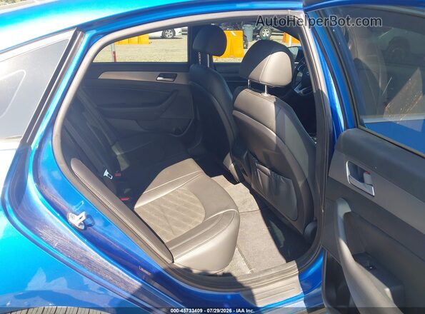 5NPE34AB2JH637349 2018 HYUNDAI SONATA Blue VIN კოდის სტიკერის ხედი