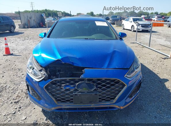 5NPE34AB2JH637349 2018 HYUNDAI SONATA Blue ხელსაწყოთა პანელის ხედი