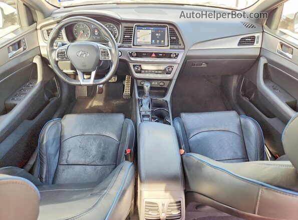 5NPE34AB2KH763308 2019 HYUNDAI SONATA White Առջևի վահանակի տեսք