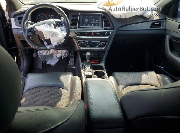 5NPE34AB3JH611035 2018 HYUNDAI SONATA Черный Вид панели приборов