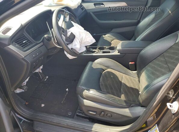 5NPE34AB3JH611035 2018 HYUNDAI SONATA Черный Вид салона спереди