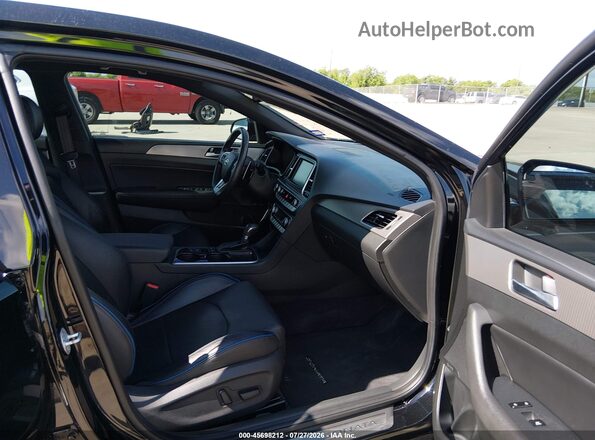 5NPE34AB3KH731323 2019 HYUNDAI SONATA Черный Вид салона спереди