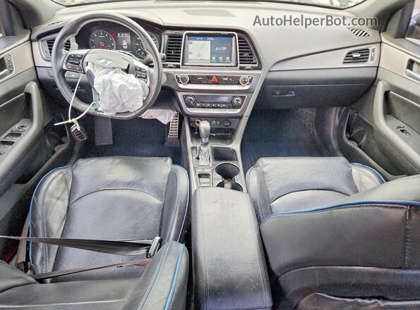 5NPE34AB5JH677652 2018 HYUNDAI SONATA Gray Առջևի վահանակի տեսք