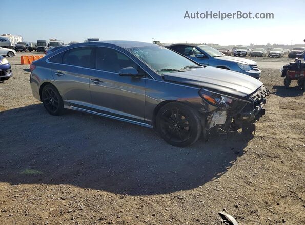 5NPE34AB6JH610963 2018 HYUNDAI SONATA Gray Առջևի աջ