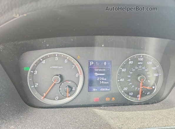 5NPE34AB7HH536902 2017 HYUNDAI SONATA Blue Widok zestawu wskaźników