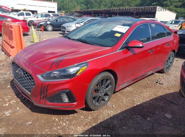 5NPE34AB7KH742115 2019 HYUNDAI SONATA Red Front left