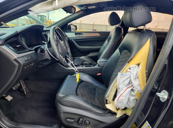 5NPE34AB8JH634861 2018 HYUNDAI SONATA Black წინა სალონის ხედი