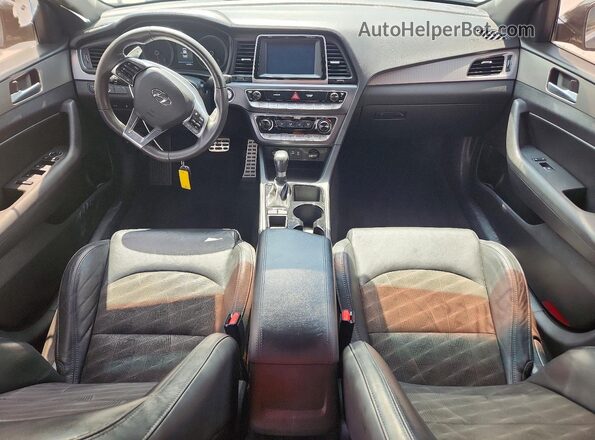 5NPE34AB8JH634861 2018 HYUNDAI SONATA Black წინა პანელის ხედი