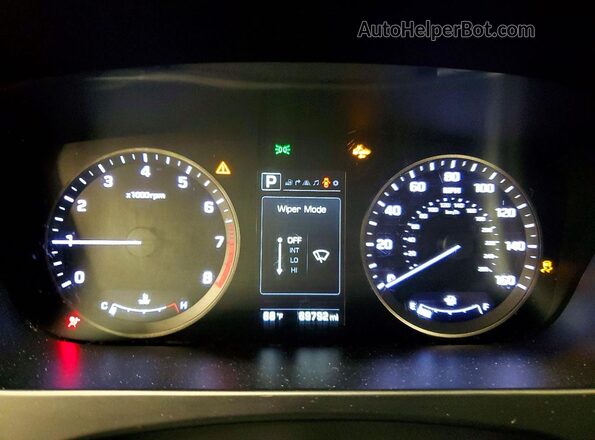 5NPE34AF0GH356971 2016 HYUNDAI SONATA Black Widok zestawu wskaźników