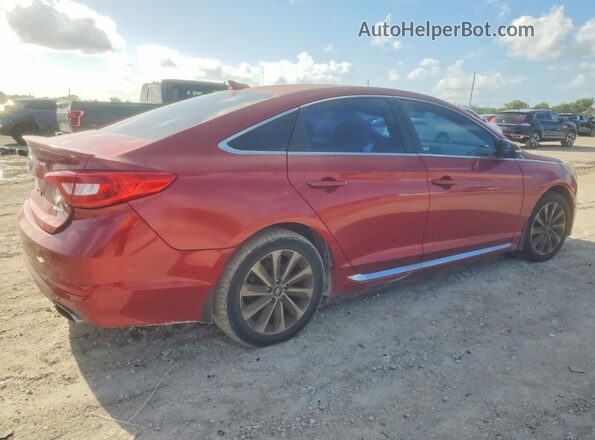 5NPE34AF0GH395379 2016 HYUNDAI SONATA Красный Задняя правая четверть