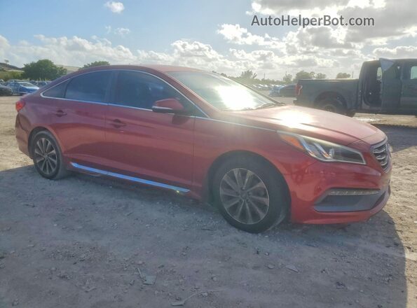 5NPE34AF0GH395379 2016 HYUNDAI SONATA Красный Передняя правая четверть