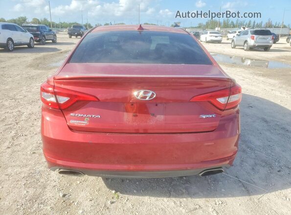 5NPE34AF0GH395379 2016 HYUNDAI SONATA Красный Вид сзади