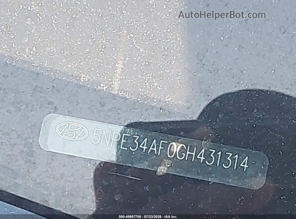 5NPE34AF0GH431314 2016 HYUNDAI SONATA Gray 