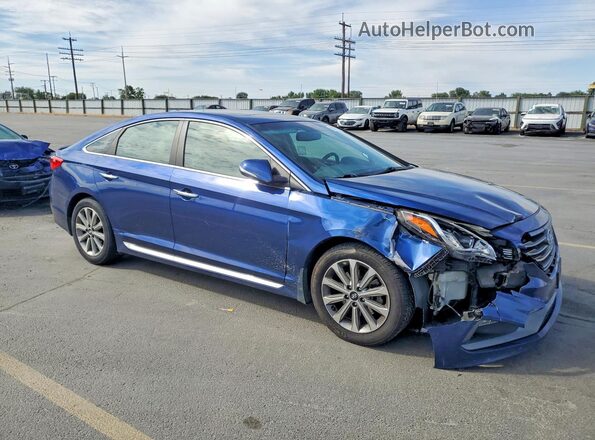 5NPE34AF0HH476190 2017 HYUNDAI SONATA Blue Передня права чверть