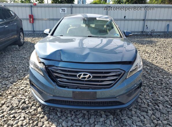 5NPE34AF0HH505543 2017 HYUNDAI SONATA Blue Front view