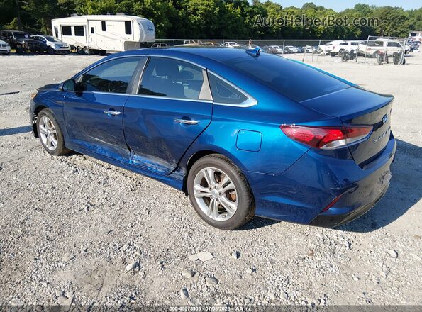 5NPE34AF0JH597257 2018 HYUNDAI SONATA Blue Rear left