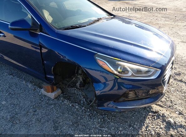 5NPE34AF0JH597257 2018 HYUNDAI SONATA Blue Front view