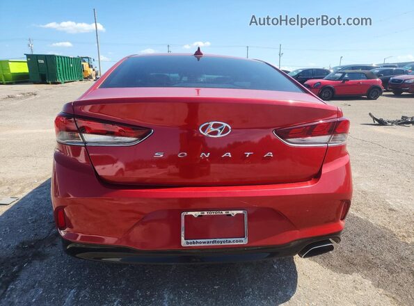 5NPE34AF0JH640169 2018 HYUNDAI SONATA Red Вид ззаду