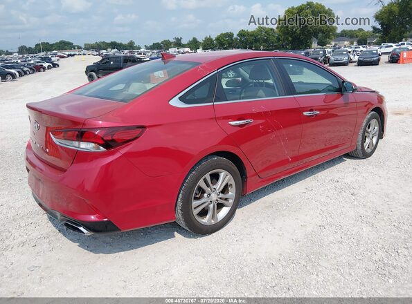 5NPE34AF0JH667193 2018 HYUNDAI SONATA Red უკანა მარჯვენა