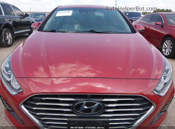 5NPE34AF0JH672524 2018 HYUNDAI SONATA Red ხელსაწყოთა პანელის ხედი