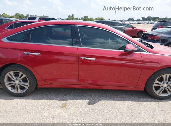 5NPE34AF0JH672524 2018 HYUNDAI SONATA Red უკანა სალონის ხედი