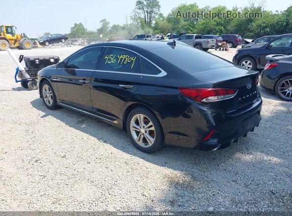 5NPE34AF0JH686309 2018 HYUNDAI SONATA Black უკანა მარცხენა
