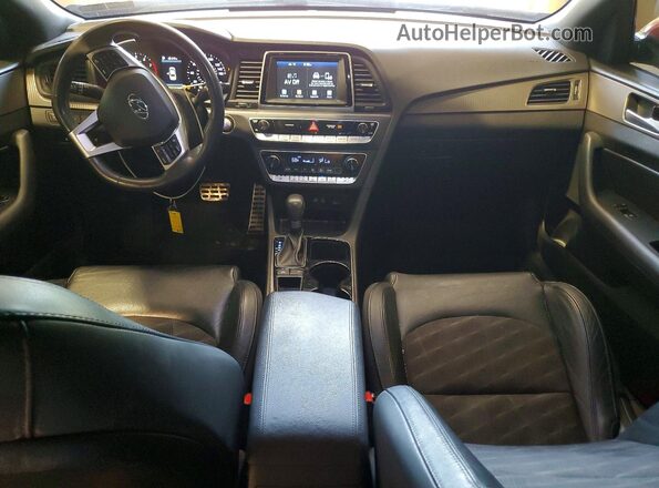 5NPE34AF0KH755713 2019 HYUNDAI SONATA Red Dashboard view