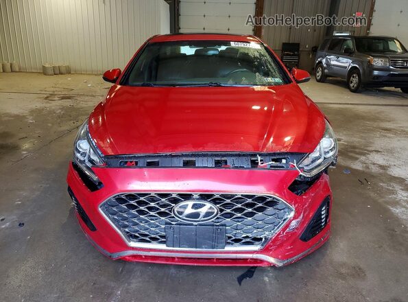 5NPE34AF0KH755713 2019 HYUNDAI SONATA Red Front view