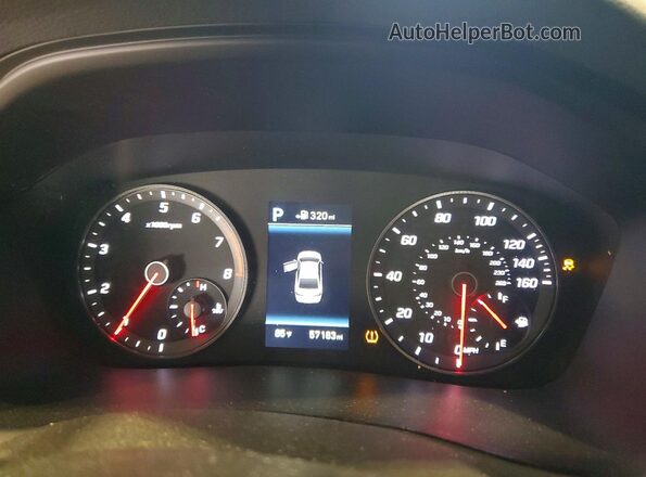 5NPE34AF0KH755713 2019 HYUNDAI SONATA Red Instrument cluster view