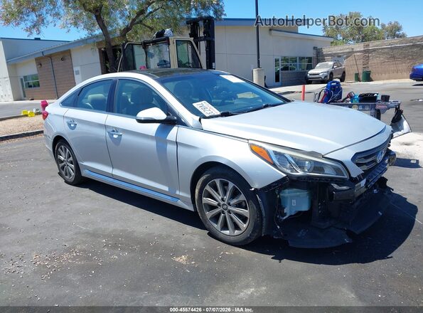 5NPE34AF1GH273615 2016 HYUNDAI SONATA Silver Вид задньої частини салону