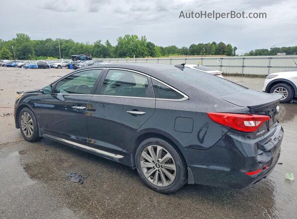 5NPE34AF1GH323185 2016 HYUNDAI SONATA Black Հետևի ձախ