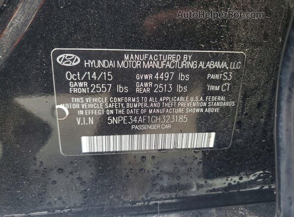 5NPE34AF1GH323185 2016 HYUNDAI SONATA Black Շարժիչի բաժամունքի տեսք
